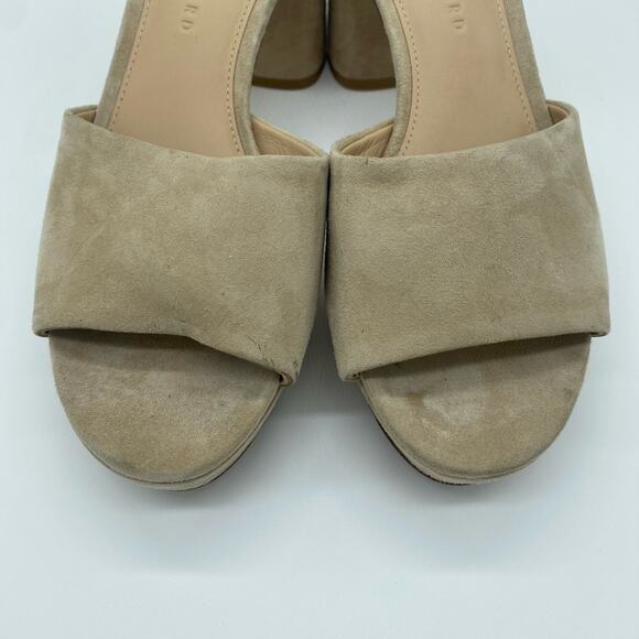 Veronica Beard Women size 7 Tan Suede Dali Strappy Peep Toe Chunky Heel Sandals - Picture 6 of 8